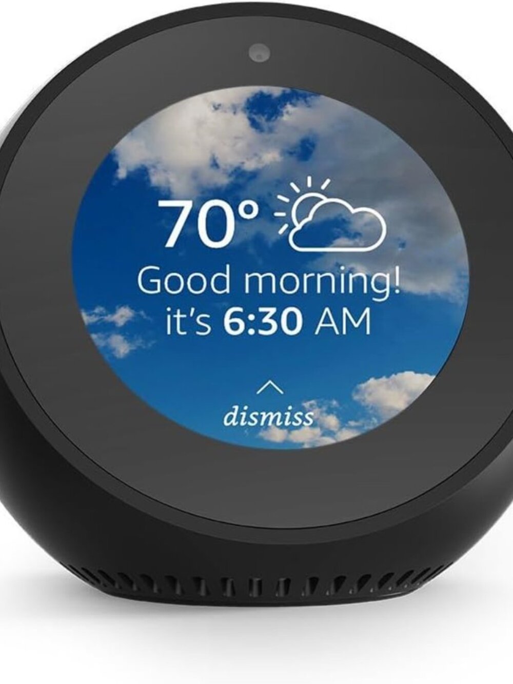 Amazon Echo Spot - Smart Alarm Clock with Alexa - Black